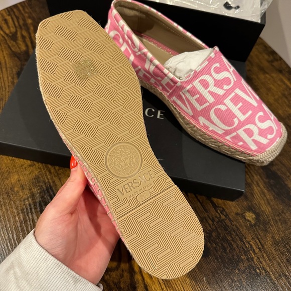 Authentic, pink Versace espadrilles | Size 38/7.5 (US) - Picture 2 of 5